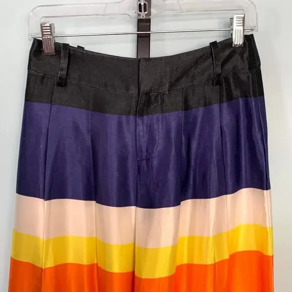 Alice + Olivia Larissa Open Pleat Pants in Rainbow Reef Size 4 - Picture 3 of 9
